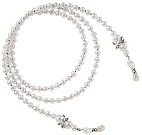 1pcs Eyeglass Chains Holders Beaded Glasses Cord,Sunglasses Retainer Chain Eyeglass Chain for Women Girls,Anti-slip Glasses Neck Cord Sunglasses Strap Lanyard Imitation Pearl Beaded Eyewear Strap
