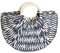 Newwyt Sac à main en paille tissée pour femme et fille capacité Style semi-cercle Sac de vacances Tendance été Plage Sac fourre-tout pour voyage Tissage bleu
