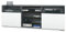 Vladon TV-Board Granada, Lowboard mit 2 Türen und 6 offenen Fächern, Korpus Anthrazit matt, Fronten in Weiß matt (146 x 54 x 35 cm)