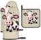 Topflappen-Set mit niedlichem Kuh-Motiv, Topflappen, Hot Pads, Grillhandschuhe, perfekt für Küche, Kochen, Backen