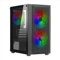 Nuwo Blitz R26 Caja PC Gaming Micro ATX-ITX, 3 Ventiladores Iluminación Arco Iris Fijo Preinstalados, Frontal Malla, Panel Lateral de Cristal Templado, USB 3.0, Color Negro