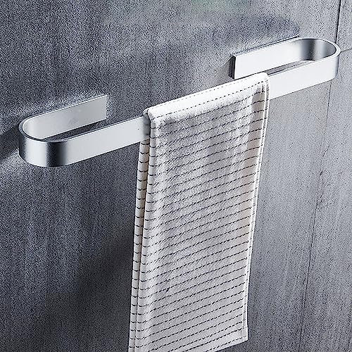 kyaoayo Handtuchhalter Ohne Bohren Schwarz, Aluminium Handtuchstange, Gästehandtuchhalter Wandmontage Badetuchhalter, Verdickt Handtuchring, Handtuchhalter für Badezimmer und Küche, 40cm (Silbrig)