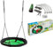 TRIBECCO Altalena a nido d'ape – Altalena rotonda Ø 98 cm – Portata fino a 150 kg – Dondolo ideale per interni ed esterni – Consigliato per bambini e adulti (verde)