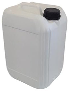 La zappa Bidón de plástico reciclado para transporte de líquidos y ácidos con tapón de rosca (25 litros, blanco)