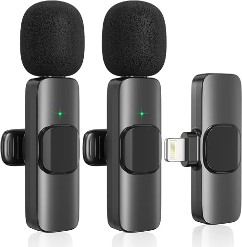2 mini micrófonos multifunción, mini micrófono inalámbrico para vídeo, micrófono inalámbrico para iPhone, micrófono para enganchar, micrófono Bluetooth para teléfono móvil, micrófono de solapa