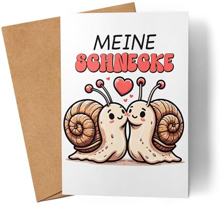 Lilavie-Design Meine Schnecke Küssende Schnecken Karte Liebe Paar Romantisch
