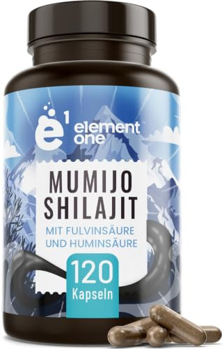 Shilajit Kapseln - 500mg pro Kapsel - 120 Hochdosierte Kapseln - Mumijo Shilajit Extrakt - natürlicher Mumijo Extrakt mit 10:1 Konzentration - reich an Mineralien mit Fulvinsäure+Huminsäure