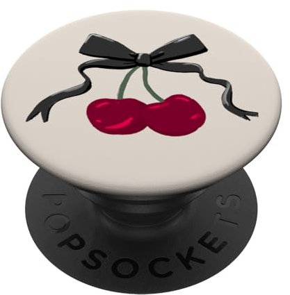Coquette Cherry and Black Bow PopSockets Swappable PopGrip