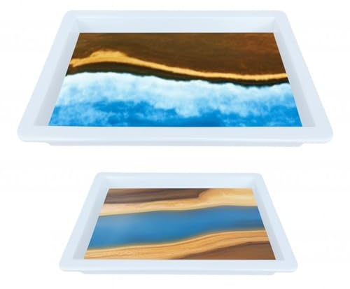 Große Epoxid-Tischform, 59,7 x 29,7 x 7,6 cm und 39,9 x 24,9 x 7,6 cm, Schneidebrett-Formen für Epoxidharz, große, wiederverwendbare Epoxidform für Couchtisch, Charcuterie, Kunsttafel