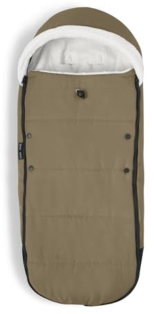 Stokke YOYO Fußsack, Taupe - Sherpa-Futter, Fleece-Kapuze mit Kordelzug, doppelte Wattierung - Maschinenwaschbar bei 30°C - Inklusive kleiner Tasche