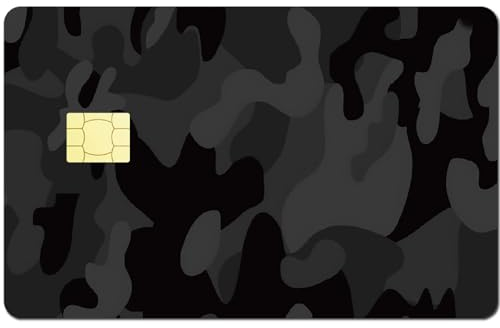 CREATCABIN Schwarzer Tarnkarten-Aufkleber,Debit-Kreditkarten-Skins,Der Personalisierte Bankkarten-Schutzaufkleber Abdeckt,Wasserfest,Kratzfest,Keine Blasen,Schlank Für EBT-Transportkarten 186x137mm