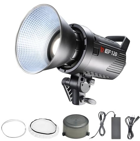 JINBEI EF-120 120W Luce Video LED con Controllo APP 5500K±100K CRI>97 Montaggio Bowens 9 Effetti di Luce Illuminazione a Uscita Continua per Studio Illuminazione Fotografica Registrazione Video