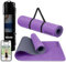 LA MENTE ES MARAVILLOSA - Gymnastikmatte, Rutschfest Yogamatte inkl. Tragegurt + Tasche + Übungs-E-Book, Hautfreundliches TPE für Fitness/Pilates/Workout 183x61 cm (Lila/Schwarz ohne Design)