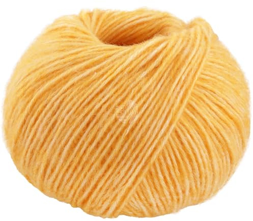 LANA GROSSA Natural Alpaca Pelo | Flauschige Netzgarnstruktur aus Baumwolle gefüllt mit Baby Alpakafasern und Merino Schurwolle | 50g Wolle zum Stricken & Häkeln | 125m Garn FB28