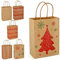 SXUUXB 24 Stück Geschenktüten Weihnachten, Klein Weihnachtstüten mit Griff, 21×15×8cm Kraft Papiertüten Weihnachtstüten, Geschenkbeutel Weihnachten für Weihnachtsgeschenke, Süßigkeiten, Partyzubehör