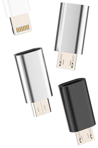 Adattatore Lightning femmina a micro USB maschio presa (set di 3) per iPhone caricabatterie cavo trasferimento file connettore adattatore Android Smartphone Jack compatibile con Samsung S6 S7 Edge+
