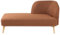 Beliani Chaiselongue Stoff Gold braun mit Holzbeinen rechtsseitig Récamiere Tanlay