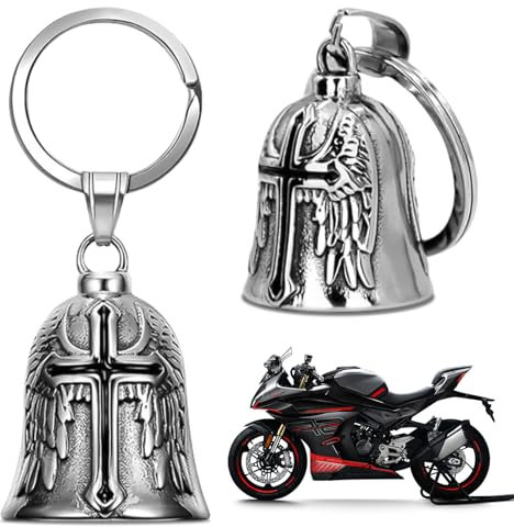 SHPUJUN 2 Stück Guardian Bell Motorrad Glocke Glücksbringer,Biker Bell Motorrad Glöckchen,Schlüsselanhänger Bells Biker Glocke,Klingel Aufhängung Motorrad-schutzglocke,Motorradglocke Motorradklingel