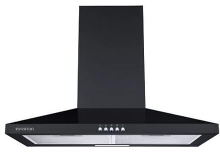 INFINITON Campana de Pared CMPP-64NBH, 400 m3/h, Ancho 60 cm, 3 Niveles de Potencia, 2 Filtros de Aluminio, Luz Led, B, Negro