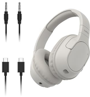 Belkin SoundForm Surround Bluetooth Over-Ear Headphones, Environmental Noise Cancelling Headphones, Wireless with 60H Playtime and Soft Ear Cups for iPhone, Galaxy, iPad, Travel, Home or Office, Sand