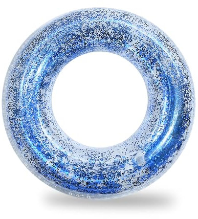 90cm Schwimmring mit Glitzer Blau für Kinder Erwachsene Teenagern,Pool Ring Schwimmreifen Aufblasbar Ring,Aufblasbar Schwimmen Rings für Mädchen Jungen Schwimmbad Wasser Spielzeug Party Zubehör