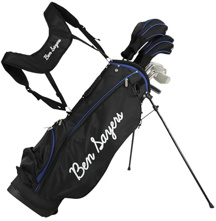Ben Sayers M8 13-Piece Golf Package Set | Complete Mens Set | Full 12 Clubs Graphite/Steel Shafts with Stand Bag | Driver, Woods, Hybrids, Irons, Wedges & Putter