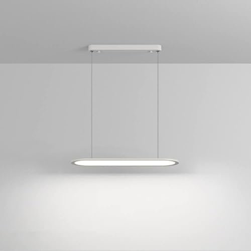 Genérico - Lámpara de techo rectangular LED, moderna de metal, 3 colores (60 cm)
