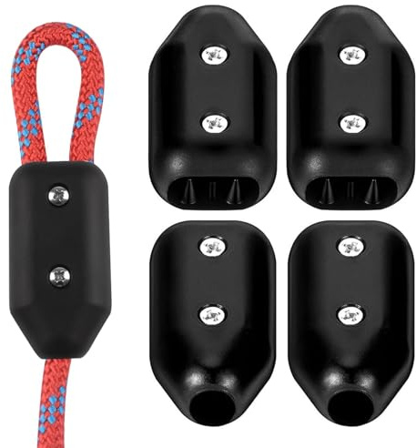 EULAPGOE Seilklemme Set aus 4 Stück – Robuste, verstellbare Klemmen für 8,5-10mm Seile – Ideal für DIY, Outdoor, Haushalt & Garten, UV-beständig, Rostfrei, für Nylon- und Drahtseile, vielseitig einse