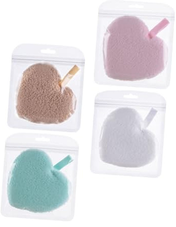 Mobestech 4 Stück Herzförmige Reinigungsschwämme für Gesicht Sanftes Peeling Make up entfernung Wiederverwendbare Hautpflege schwämme für Empfindliche Hautbereiche bei Frauen Mädchen und