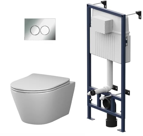 AM.PM IIS90151.XB1701 Set: Wand-WC + Vorwandelement + Drückerplatte (IIS90151.XB1701)