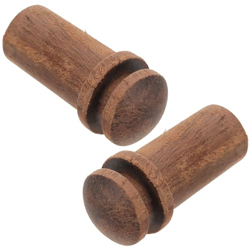 NOLITOY 2pcs Guitar Strap Lock Button Set Rosewood and Ebony Replacement Pins 12mm Secure Attachment for Ukulele Mandolin Studio Recordings and Stage Performances