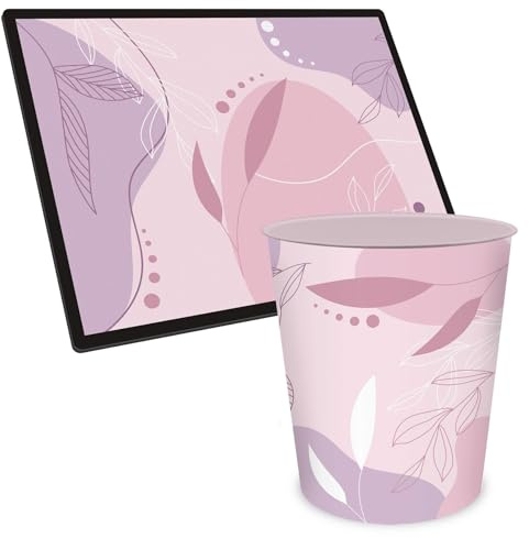 itenga Business Office Serie Schreibtisch-Set 2-teilig – Schreibunterlage 40x53cm und Papierkorb 15L (rosa)