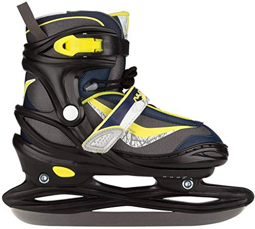 Kinder Eishockey Schlittschuhe Semi Softboot anthrazit-gelb Gr.30/33