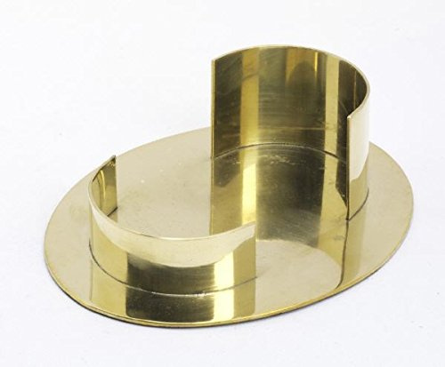 Kerzenhalter Oval aus Messing Gold poliert (Innen 9 x 5 cm) für Ellipsenkerzen, Ovalkerzen