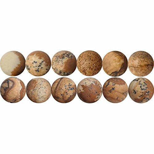 SKYBEADS Natürliche Landschaftsjaspis Mattiert 4mm Naturstein Perlen für Armbänder Halsketten Auffädeln 38cm Strang Approx 90 Stück