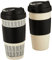 Copco 5237160 Reusable Set of 2 Insulated Double Wall Travel Mugs, Plastic, 16 Ounces, White/Black