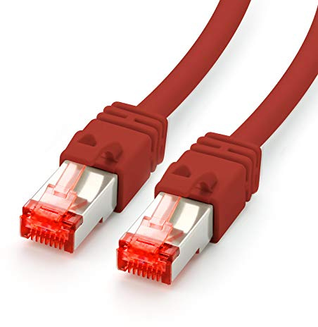 CSL-Computer CAT.7 Ethernet Patchkabel (RJ45) | 2m | rot | LAN-Kabel | Netzwerkkabel | S/FTP | bis zu 10 Gbit/s