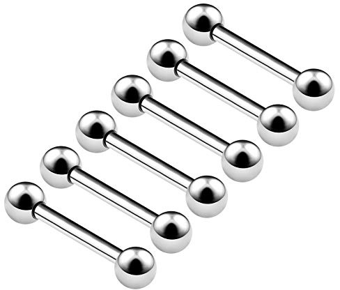 6 Stück gerade Edelstahl eloxiert Augenbrauen Daith-Piercing Knorpel Tragus Piercing