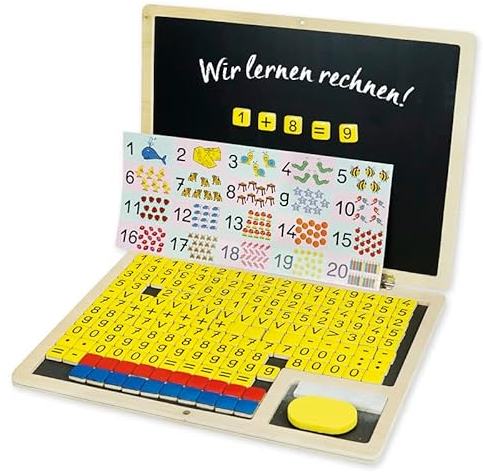 TimeTEX - Rechen-Klapp-Computer, 189-teilig, Holz, magnetisch - zum Lernen der Zahlen und Rechenoperationen, sowie Förderung der Rechen-Kompetenz - 92261