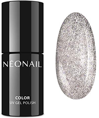 NEONAIL Srebrny z drobinkami brokatowy Lakier hybrydowy do paznokci 7.2 ml YES MR DJ hybryda UV LED 8308-7