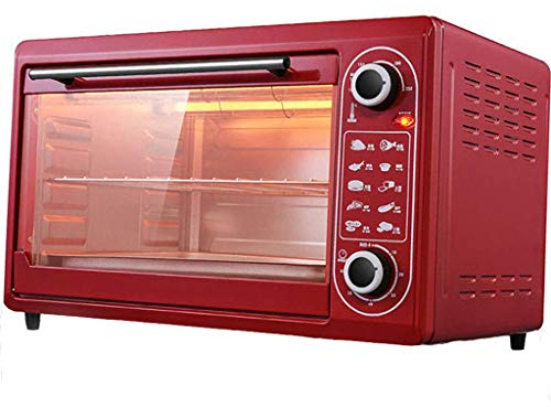 XBSXP Mini Forno Compatto 48 Litri, Forno Elettrico Rosso Acciaio Inox, Controllo Temperatura 100-250 ℃, per La Tua Famiglia Roulotte Case Vacanze Forno Piccolo
