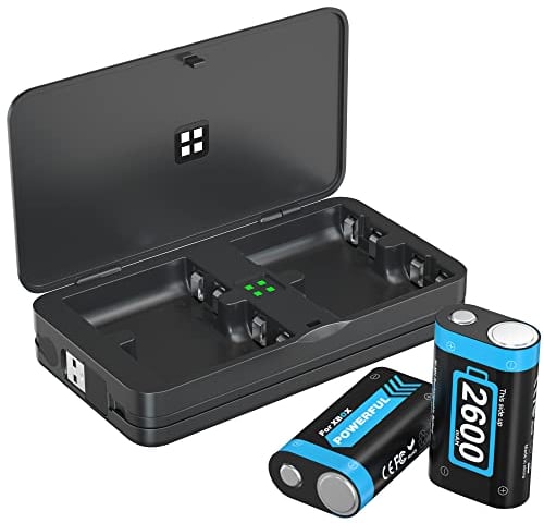 NOPWOK Baterías esposas pour Xbox One Series, 2 Batteries 2600mAh Compatibles avec Xbox One/One S/One X/Xbox One Elite/Xbox Series X/Xbox Series S, 2 Battery Packs avec Chargeur câble Kits