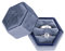 AIEX Ringbox aus Samt, für Schmuck, Doppelschlitze, Sechseck, Ringbox, für Verlobung, Zeremonie, Hochzeit, Valentinstag, mit 2 Ringen (Nebelblau)