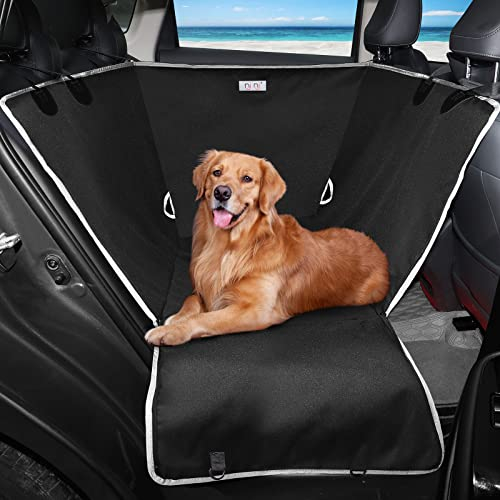 njnj Hundedecke Auto Rückbank, wasserdicht Autoschondecke Hund Rücksitz, Kratzfest Hunde Autodecke, rutschfest Hundematte mit Seitenschutz, Hundehalbhammock Autositz für Kleine, mittlere,große Hunde