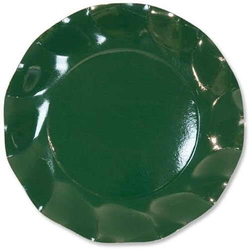 EX.TRA. Assiettes plates en papier à pétale vert foncé 27 cm 8 pièces