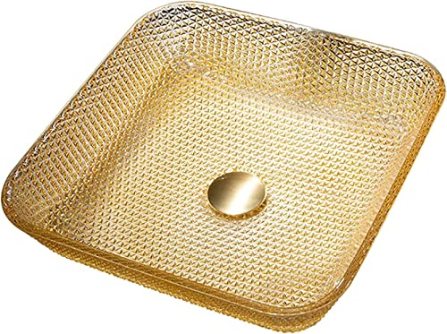 mueble lavabo sobre encimera, Fregadero De Baño Cuadrado Con Combinación De Desagüe, Lavabo De Encimera Transparente, Lavabo De Vidrio En La Parte Superior, Fregadero De Recipiente De Arte Moderno