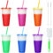 AUAUY 6PCS Reutilizables Vasos con Tapa y Pajita, 710ml Color Changing Vasos Plastico Duro sin Bpa, Vasos Plastico Desechables MáGicos para Bebidas FríAs para Fiestas, NiñOs y Adultos