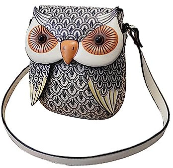 Dickly Damen Umhängetasche Mädchen Pu Tasche Eule Umhängetasche Tasche für Shopping Outdoor Sommer, GRAU