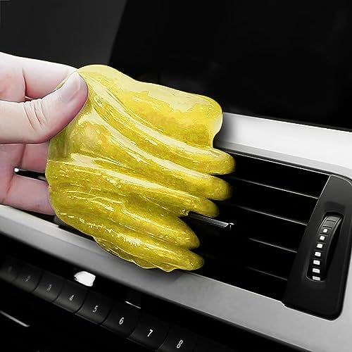 ZYBUX - 2 x Multipurpose Cleaning Gel Kit for Computer Keyboard, Car Interior, and More - Dust Cleaning Gel, Keyboard Slime, Car Cleaning Putty, and Car Gel Cleaner (Yellow)