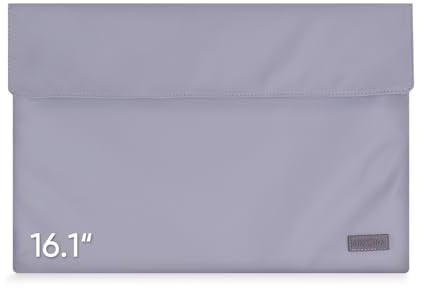 ARZOPA 16.1 Portable Monitor PU Leather Storage Bag, Waterproof Material, Bottom Layer Material, Soft Lining, With Strong Magnetic Closure, Can Be Rolled Up For Storage, Easy To Carry (Grey)